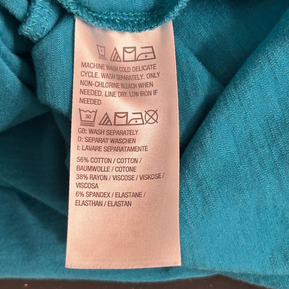 Belle by Kim‎ Gravel Tunic Top Teal 1X - Picture 8 of 13